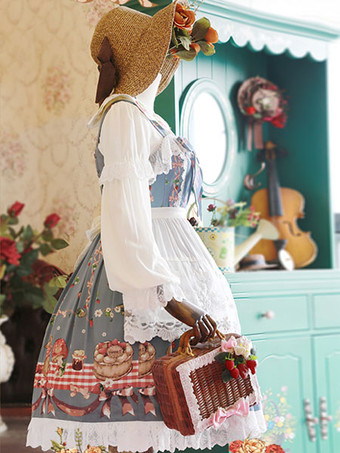 ロリィタアクセサリー　胸当てエプロン　ホワイト　コットン　