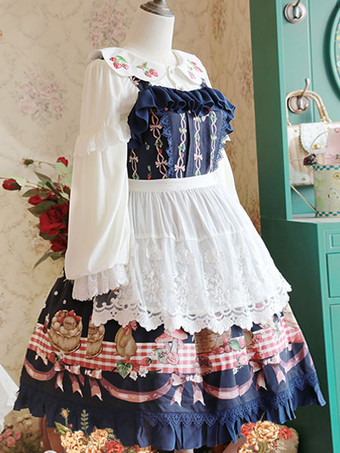 ホワイト ロリィタアクセサリー　胸当てエプロン　ホワイト　コットン　