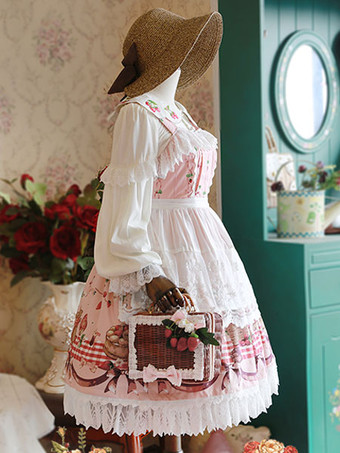 ロリィタアクセサリー　胸当てエプロン　ホワイト　コットン　