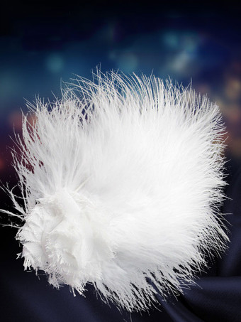 バレエヘアアクセサリー　羽毛　髪飾り ホワイト バレリーナ 大人用　パフォーマンス