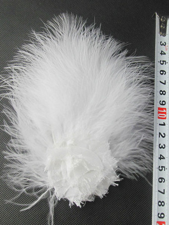 バレエヘアアクセサリー　羽毛　髪飾り ホワイト バレリーナ 大人用　パフォーマンス