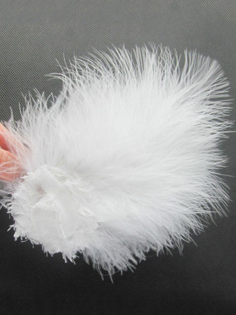 バレエヘアアクセサリー　羽毛　髪飾り ホワイト バレリーナ 大人用　パフォーマンス
