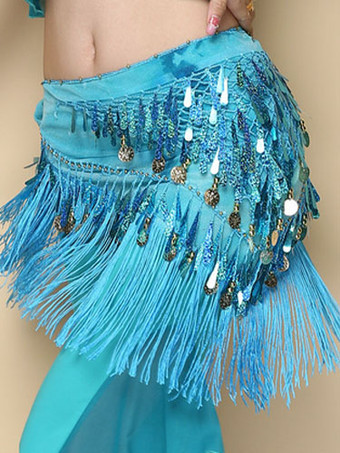 レイクブルー ベリーダンス衣装　ベリーダンサー　ポリエステル　サッシュベルト　大人用　女性用　ベリーダンス　