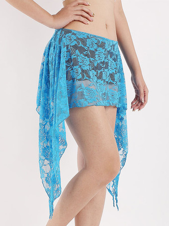 レイクブルー ベリーダンス衣装　大人用　レース　女性用　ベリーダンサー　サッシュベルト　ベリーダンス　2026