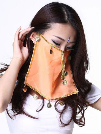 Belly Dance Face Veil Blue Voile Tassels Women's Belly Dancing Costume Accessories