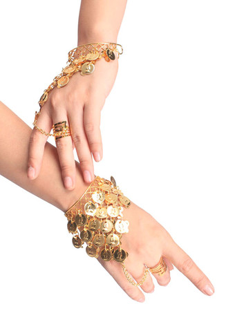 ゴールド ベリーダンス衣装　ゴールド　合金　ベリーダンス　大人用　女性用　ブレスレット　ベリーダンサー　