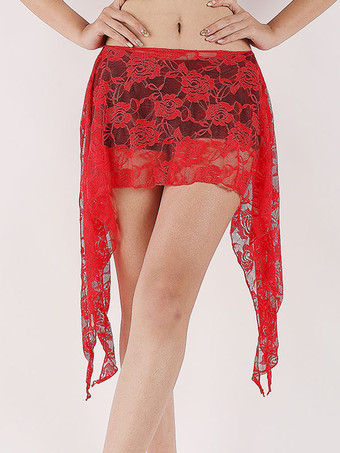 レッドベリーダンス衣装　大人用　レース　女性用　ベリーダンサー　サッシュベルト　ベリーダンス　2026