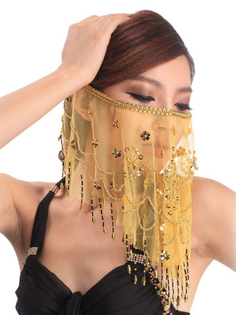 イエローベリーダンス衣装　ベリーダンサー　ボイル　ベール　大人用　女性用　ベリーダンス　