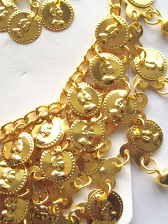 ベリーダンス衣装　ゴールド　ベリーダンサー　プラスチック　ネックレス＆耳飾り　大人用　女性用　ベリーダンス　