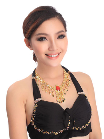 ベリーダンス衣装　ゴールド　大人用　合金　女性用　ベリーダンサー　ネックレス＆耳飾り　ベリーダンス　