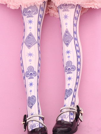 ホワイト ロリィタ靴下　ゴシック　ベルベット　カジュアル　ソックス　