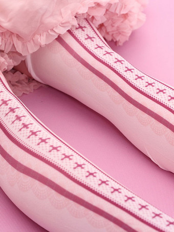 ロリィタ靴下　ピンク　ソックス　ベルベット　カジュアル　スウィート　