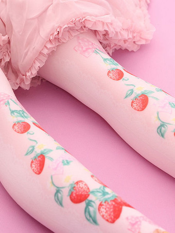 ロリィタ靴下　ピンク　スウィート　ベルベット　カジュアル　ソックス　