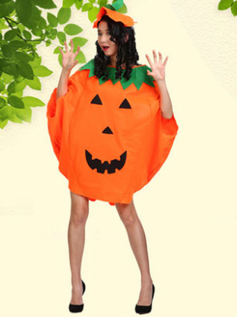 Halloween Kostüm Kürbis Kostüm Orange Mantel mit Hut Karneval 2024 Faschingskostüme