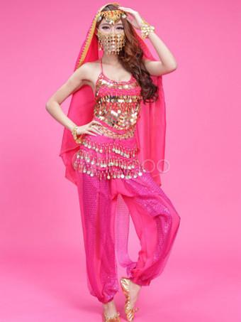 Costume Danse du ventre Charmant en mousseline de soie de danse Bollywood  2024 Robe pour femmes avec le voile Déguisements Halloween - Milanoo.com