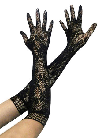 Red Lace Gloves Costume Accessory