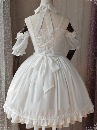 ゴスロリドレス　お茶会　クラシック　トラディション　シフォン　無地　ストラップロリータアイドル衣装　