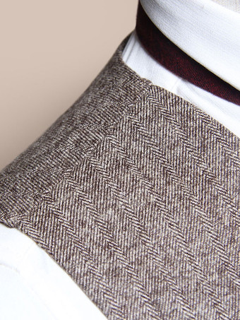 ハロウィン ヴィンテージ チョッキ 貴族 メンズ ライトブラウン レトロ コスチューム