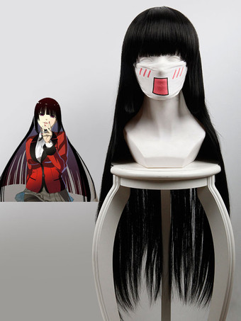 Halloween Parrucca cosplay resistente al Calore in Fibra nera parrucca Anime Giapponese