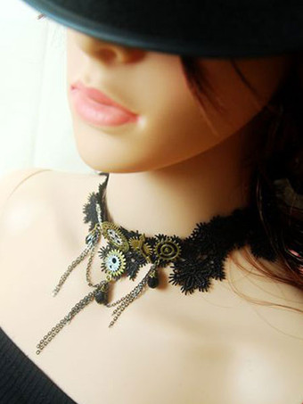 ロリィタネックレス　アクセサリー　ブロンズカラー　お茶会　合金　スチームパンク　