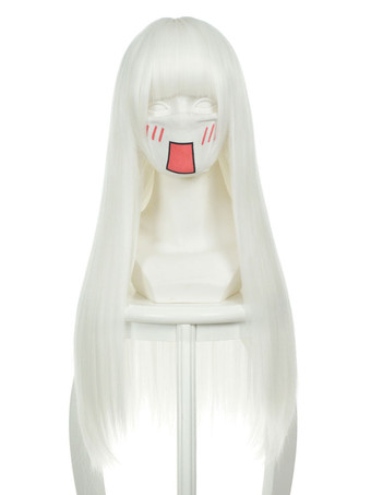 Halloween Parrucca cosplay resistente al Calore in Fibra bianca parrucca Anime Giapponese