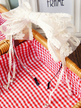 ロリィタヘアアクセサリー　ホワイト　レース　お茶会　チュール　髪飾り　レース　スウィート　