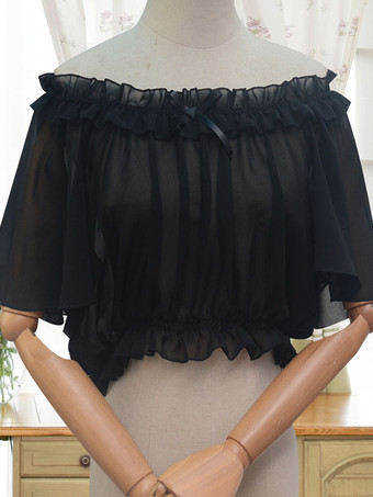 Blusa Sweet Lolita Blusa con volantes Blusa Blanca Lolita