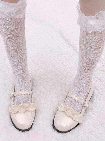 ロリータソックスリリスアイレース スウィート ロリータタイツ ホワイト