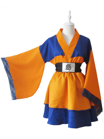 Traje 2024 De Naruto Uzumaki Naruto Halloween Cosplay Traje Kimono Lolita Vestido