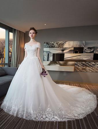 ウェディングドレス プリンセスライン ホワイト サテン 前撮り ドレス商品番号S