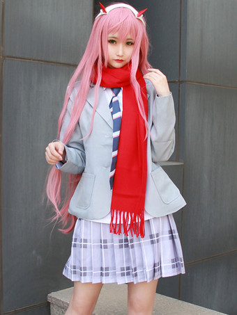 Darling In The FranXX Code 002 Zero Two School Girl Uniform Halloween Cosplay Costume