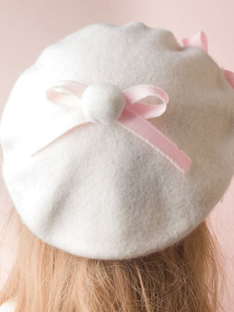 スウィートロリータハットボウポムポムウールロリータベレット