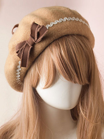 Sweet Lolita Hat Wool Bow Pom Pom Lolita Beret