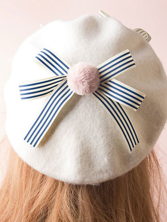 スウィートロリータハットボウポムポムウールロリータベレット