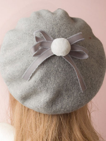 スウィートロリータハットウールボウポムポンロリータベレー