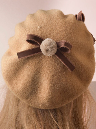 スウィートロリータハットウールボウポムポンロリータベレー