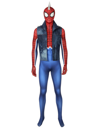 レッド スパイダーマンPS4ゲーム　パンクロック　スパイダーマンコスプレコスチューム　2026　ハロウィン