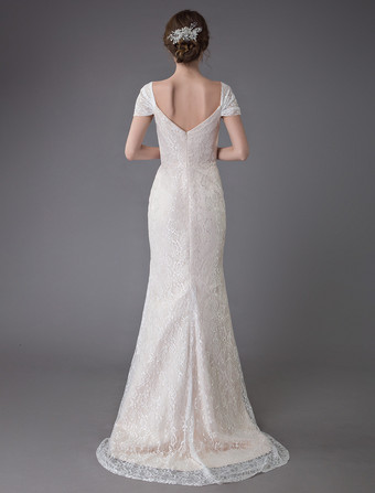 カラードレス マーメイド ドレス バニラクリーム ハートカットネック 半袖 マーメイドライン 演奏会ドレス 結婚写真　フォトウェディング ファスナー 前撮り パーティードレス