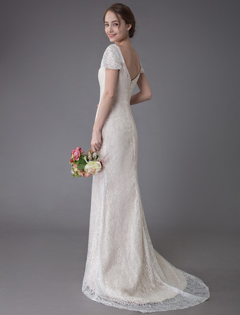 カラードレス マーメイド ドレス バニラクリーム ハートカットネック 半袖 マーメイドライン 演奏会ドレス 結婚写真　フォトウェディング ファスナー 前撮り パーティードレス