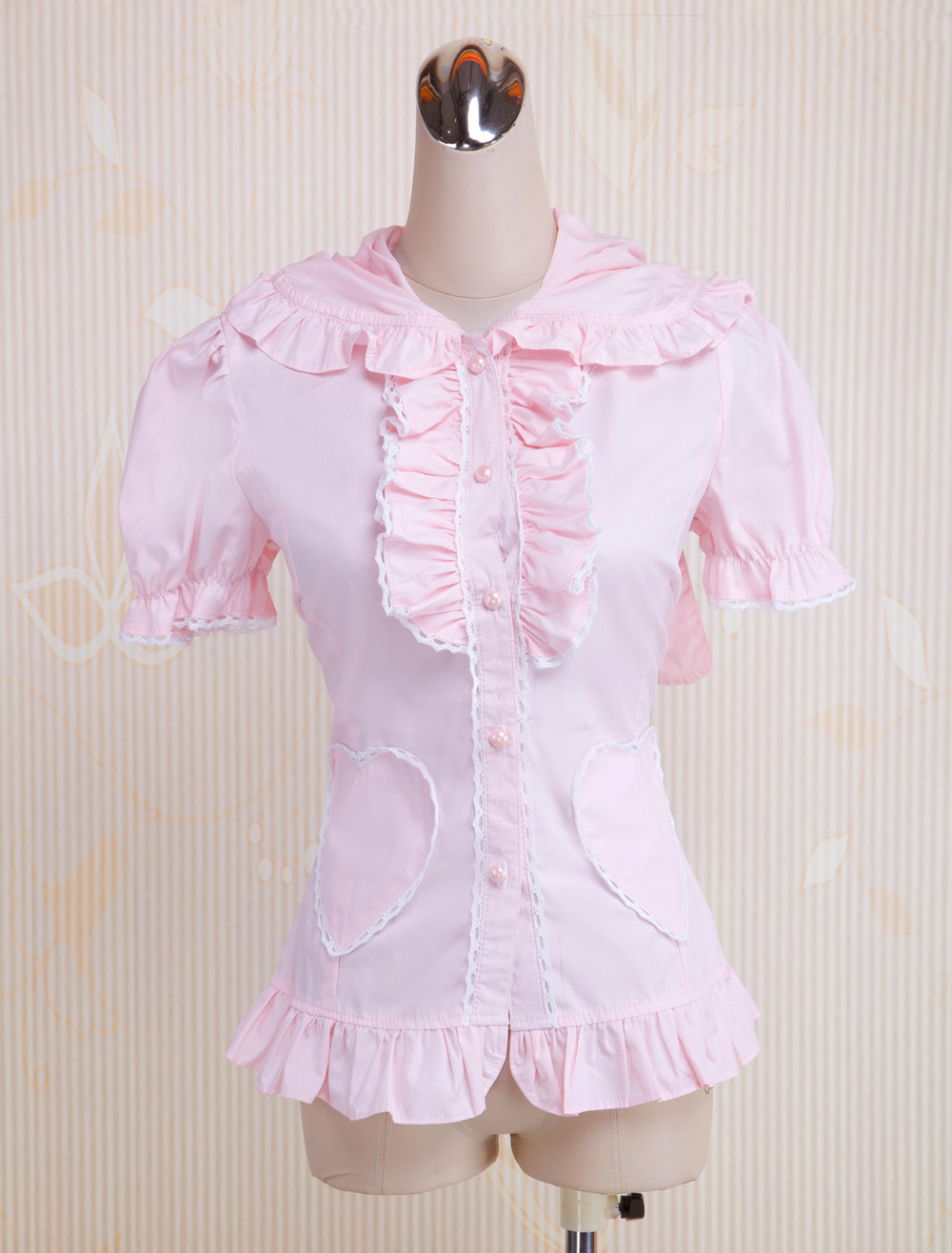 short sleeve ruffle shirt