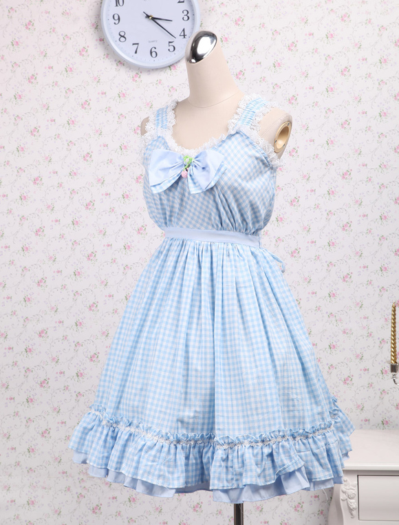 pale blue gingham school dress