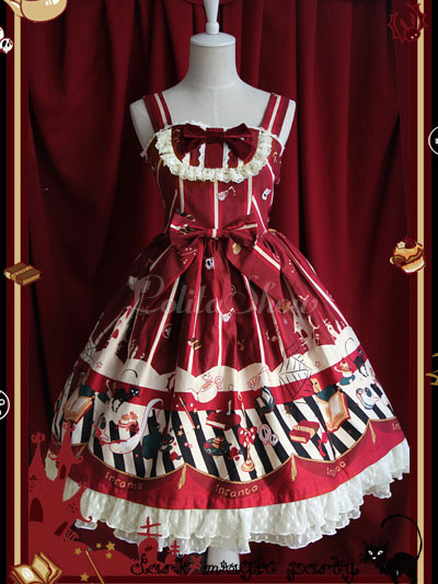 red tea party dress