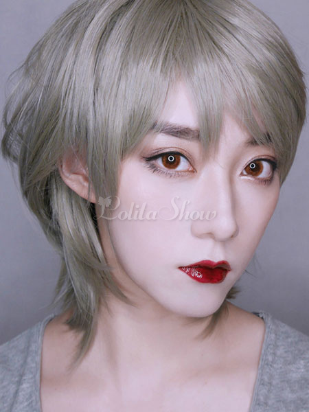 silver short hair wig