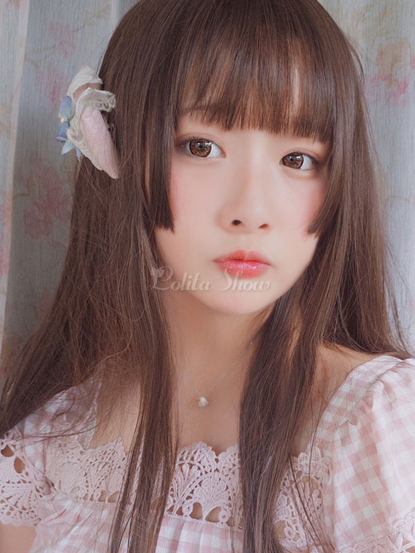 Sweet Lolita Wigs Chestnut Brown Harajuku Long Straight Blunt
