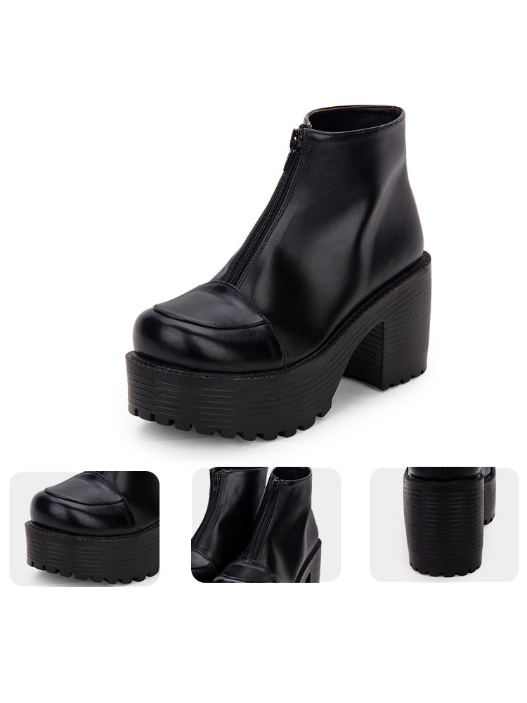 botines de tacon grueso