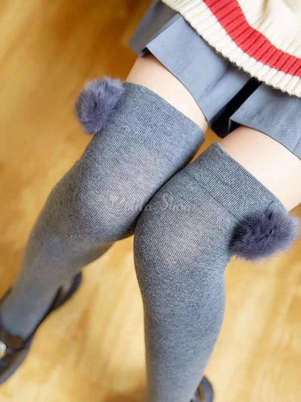 pom pom knee socks