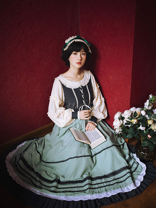 スウィートロリータopドレスパステルブルーフリルレースアップロリータワンピースドレス Lolitashow Com Jp