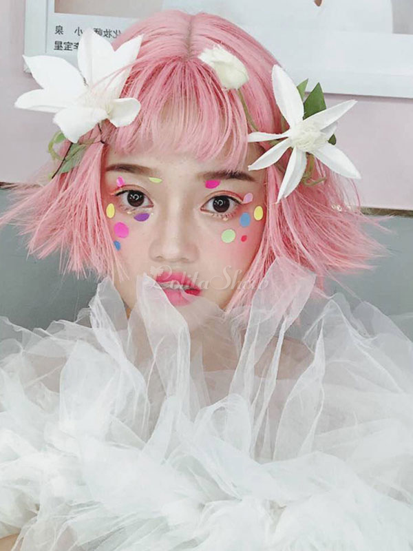 ピンクロリータウィッグショート耐熱繊維ロリータヘアウィッグ Lolitashow Com Jp