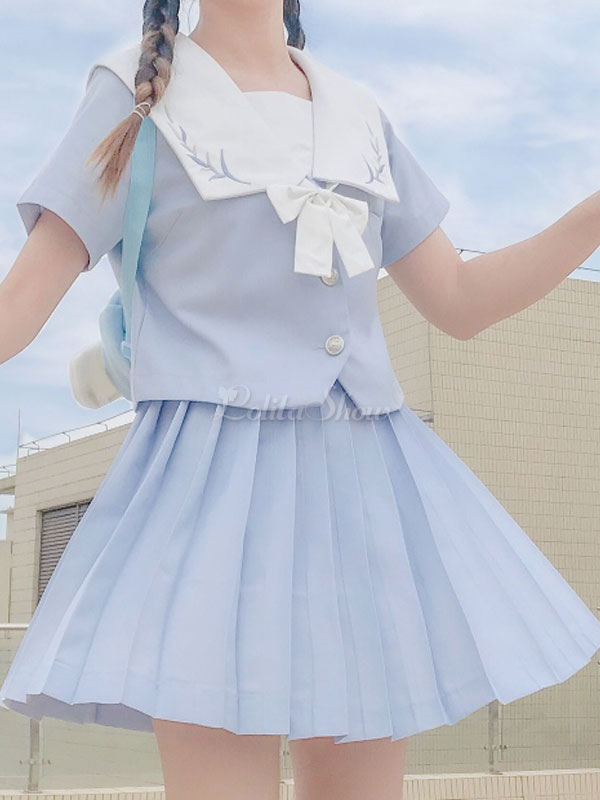 sky blue outfit