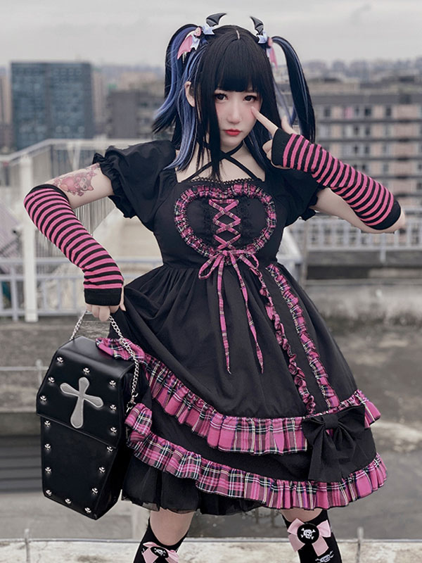 plaid punk dress
